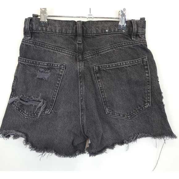 Garage Denim Shorts Cut Off Distress Button Fly Women 00 / 23 Black Hot Pants - Picture 3 of 11